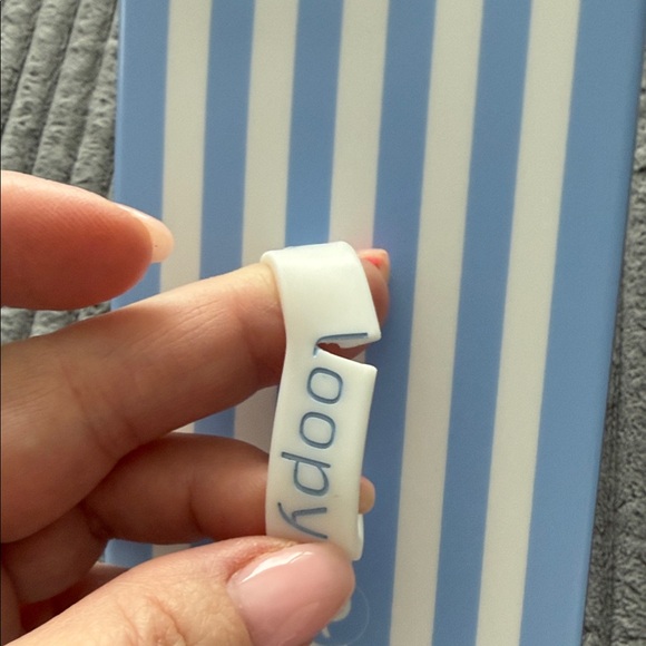 iPhone 16 pro max - Loopy Case Sky Blue and White Striped Phone Case - Picture 3 of 3